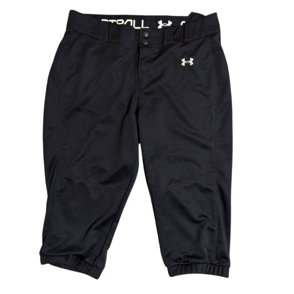 Under Armour Softball Pants Womens Baseball Heat Gear Cropped - Size L - Picture 1 of 7
